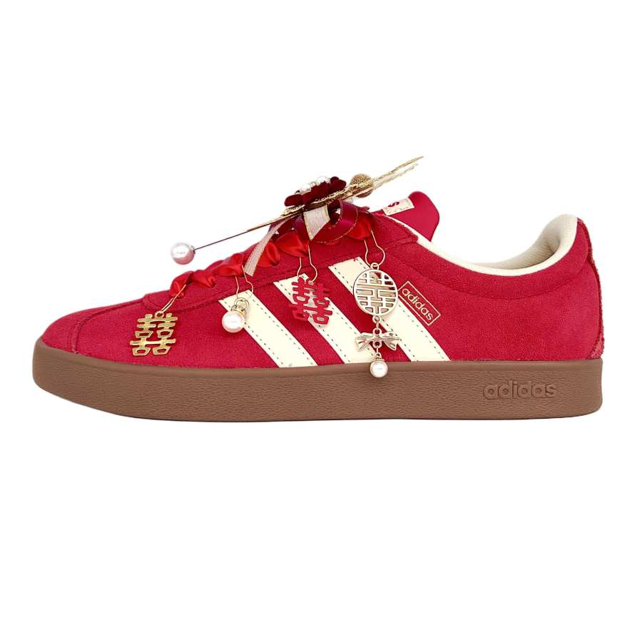 Adidas Adidas Vl Court Classic Ten Li Red Beauty Low top German Army Trainers Unisex Red