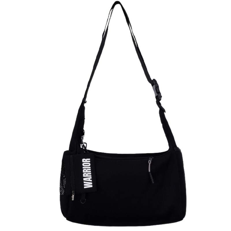WARRIOR WARRIOR Nylon Crossbody Bags Regular Unisex Black/White