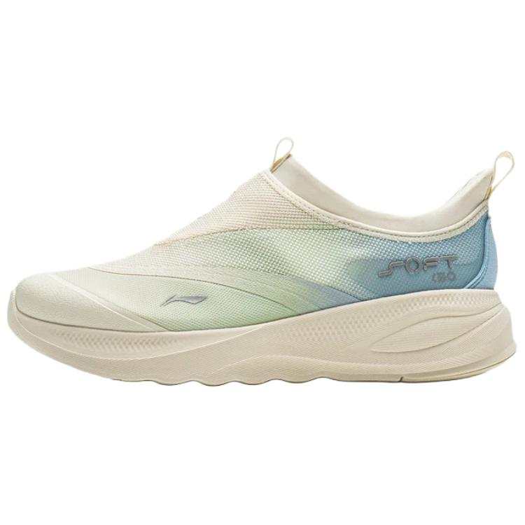 Li-Ning Li Ning SOFT GO 2 TPU Cushioning Breathable Support Height Increasing Rebound Low top Casual Shoes Men's White Green