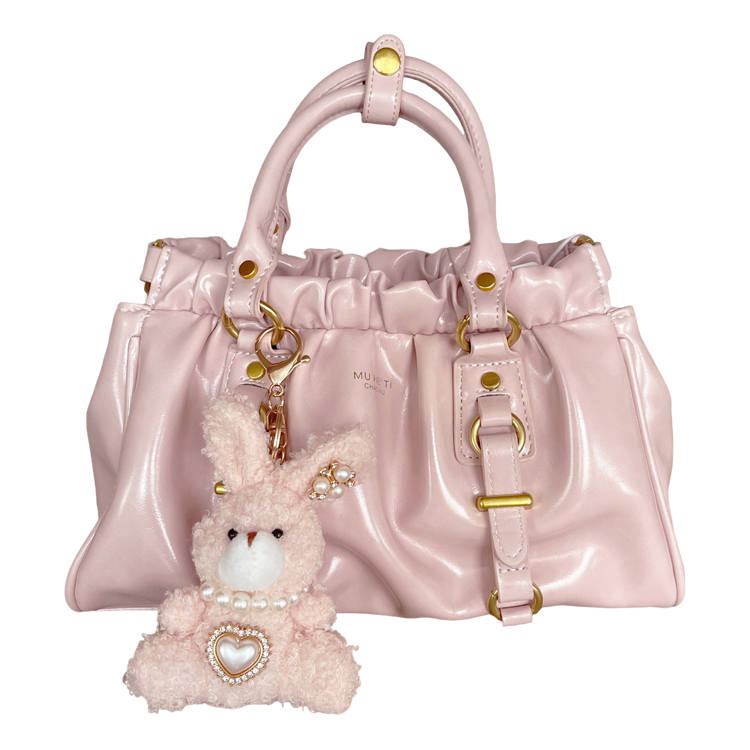 PAYOT Synthetic Leather Fragrant Rose Handbag Regular Women's Nude Pink/Ecru