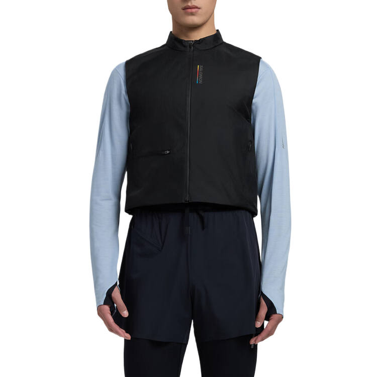 SALOMON Vests Men's Pitch Black Stand Collar Moderate Other
