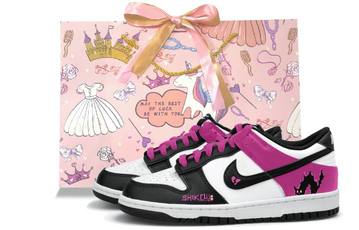 Nike Nike Dunk Low top Skateboard Shoes White Black Purple Teenagers