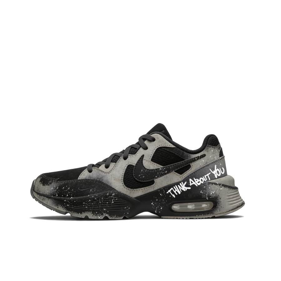 Nike Nike Air Max Fusion Cushioning Abrasion Resistant Slip Resistant Low top Casual Running Shoes Men's Black Gray