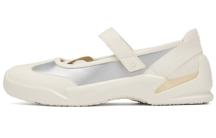 Clarks TriEase Jen Synthetic Leather Comfortable Mary Jane Shoes Women's Silver & White