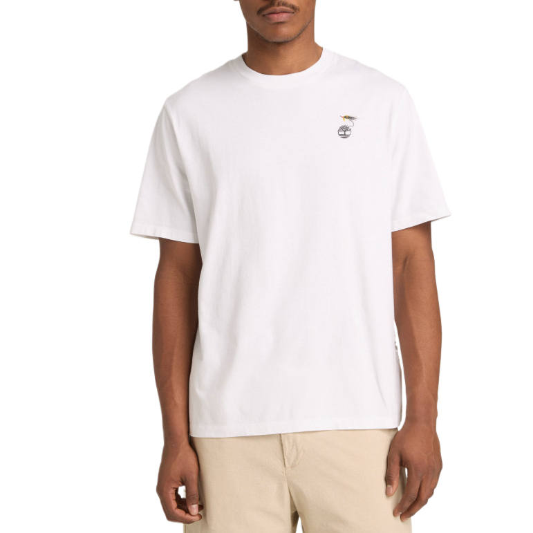 Timberland T Shirts Unisex White Crew Neck Moderate Straight Fit