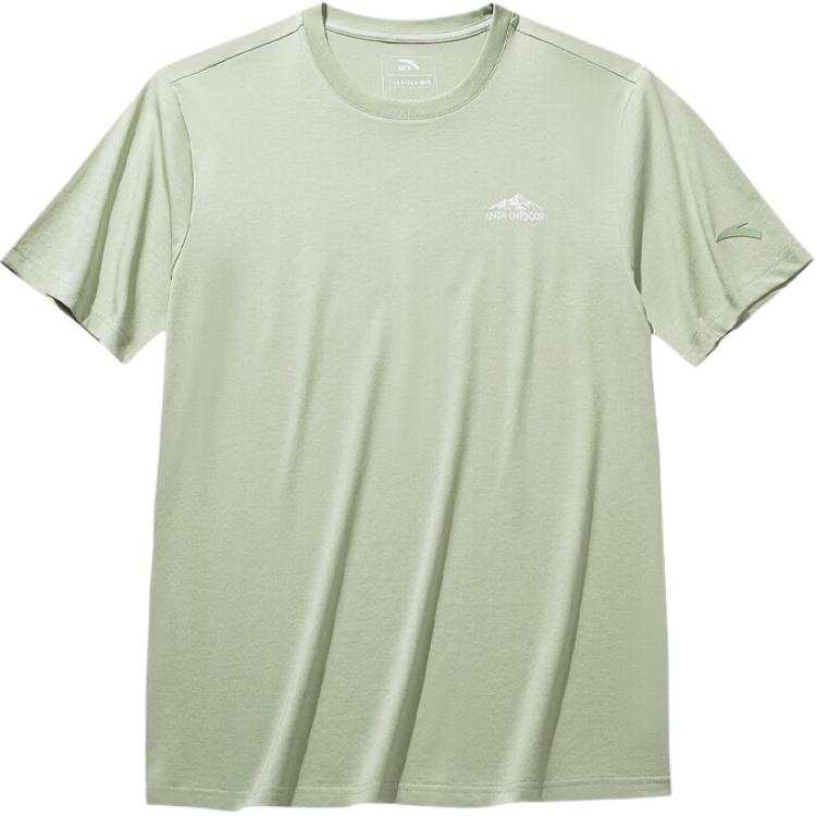 ANTA T Shirts Men's Turquoise Green Crew Neck Moderate Straight Fit