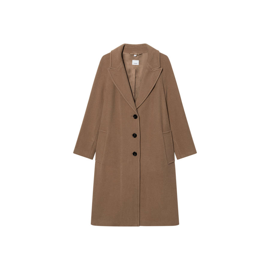 Burberry Coats Women's Camel Lapel Moderate Straight Fit