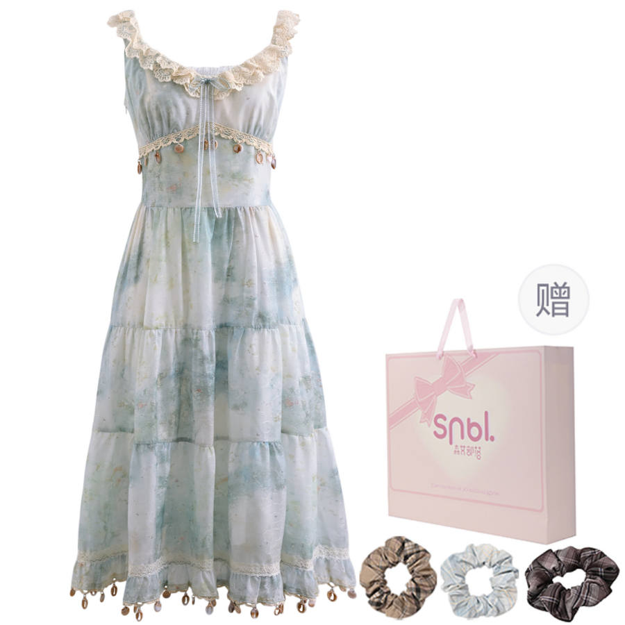 SNBL Slip Dresses Women's Dusty Cyan Moderate Long