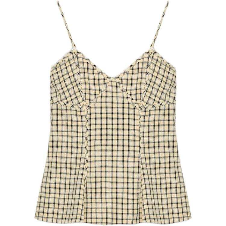 ZARA Camisoles Women's Yellow V Neck Moderate Other