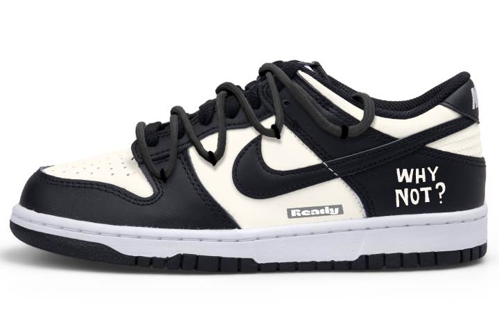Nike Nike Dunk Low top Skateboard Shoes White Black Yellow Teenagers