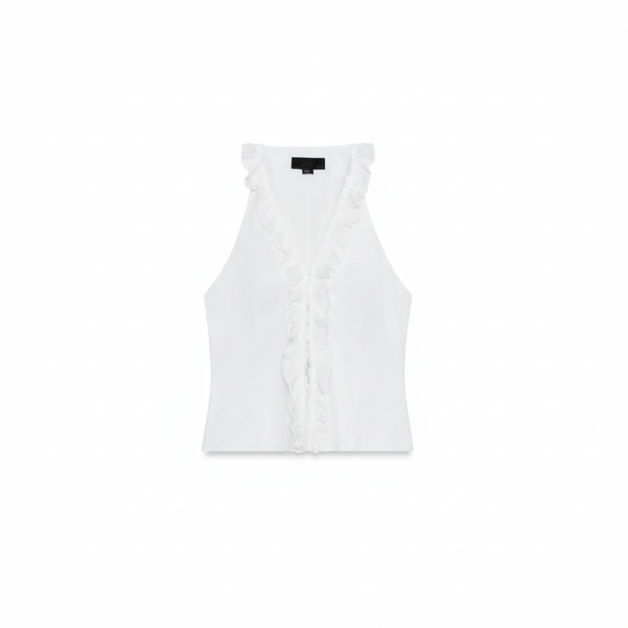 ZARA Tank Tops Women's White V Neck Other