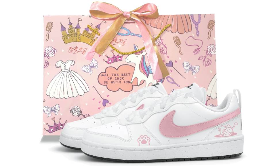 Nike Nike Court Low top Kids' Skateboarding Shoes White Pink Teenagers