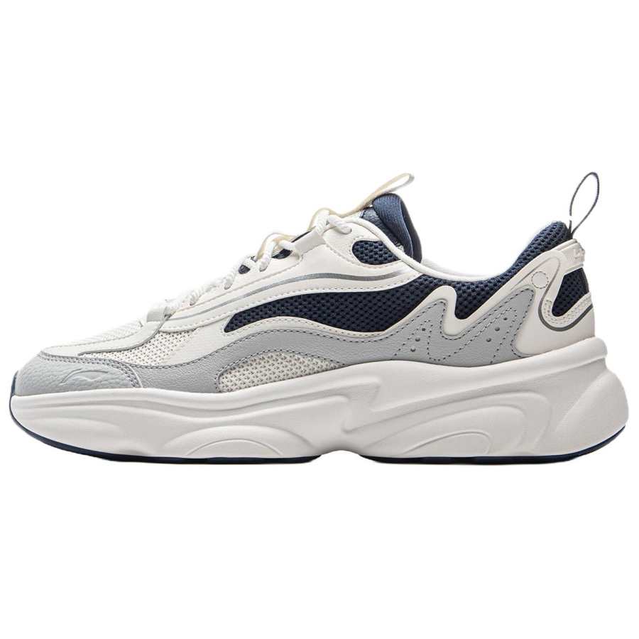 Li-Ning Li Ning Milk Coconut Synthetic Leather Cushioning Abrasion Resistant Breathable Height Increasing Rebound Low top
