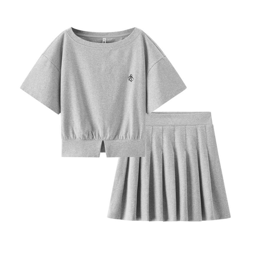 Semir Two Piece Skirt Sets Women's Crew Neck Moderate Short