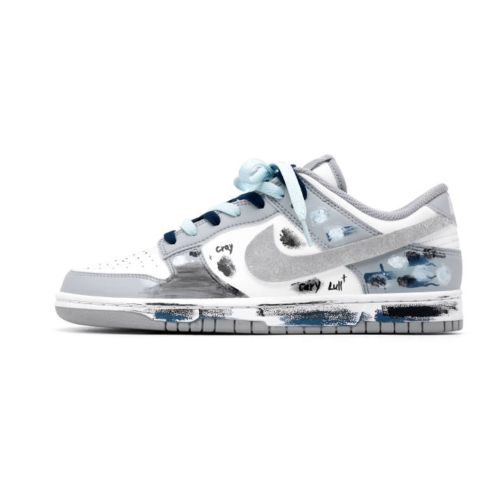 Nike Nike Dunk Crey Hush Cow Leather Coverage Low top Skateboard Shoes Men's Gray