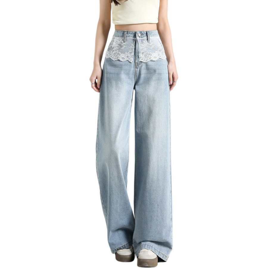 Tonlion Jeans Women's Light Denim Blue Moderate Straight Fit Pants