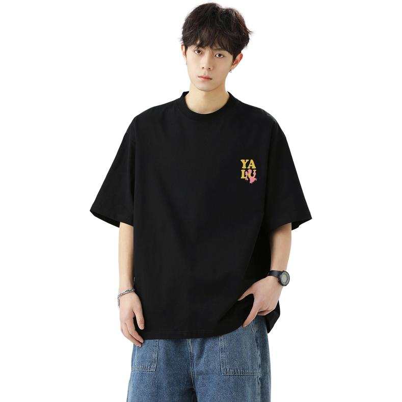 YALU T Shirts Unisex Crew Neck Moderate Heavyweight