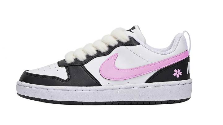 Nike Nike Court Borough Cherry Blossom Pink Velvet Synthetic Leather Slip Resistant Abrasion Resistant Low top