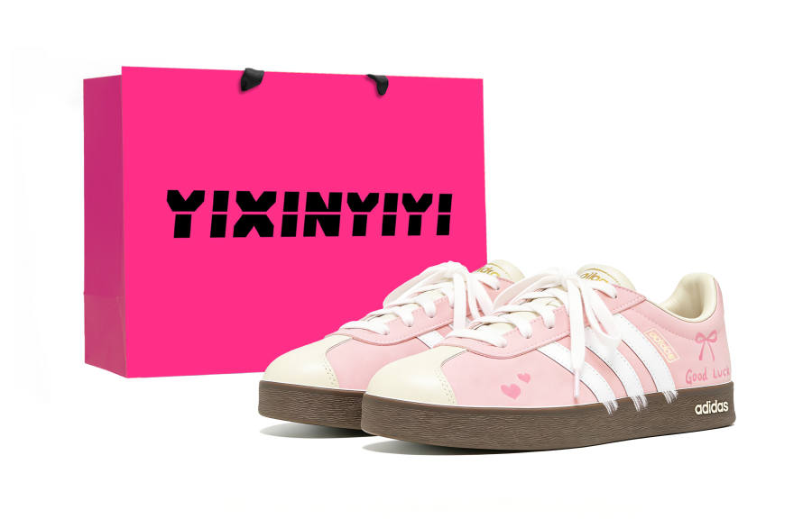 Adidas Adidas Vl Court Classic Sweet Pink Lucky Star Slip Resistant Low top Skateboard Shoes Unisex Pink