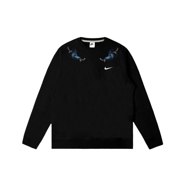 Nike Nike Club Sweatshirts Men's Black Crew Neck Moderate Regular