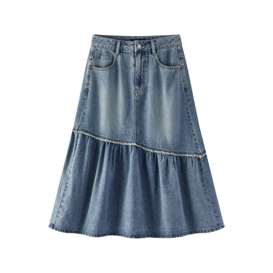 Semir Denim Long Skirts Women's Thin A Line Skirt