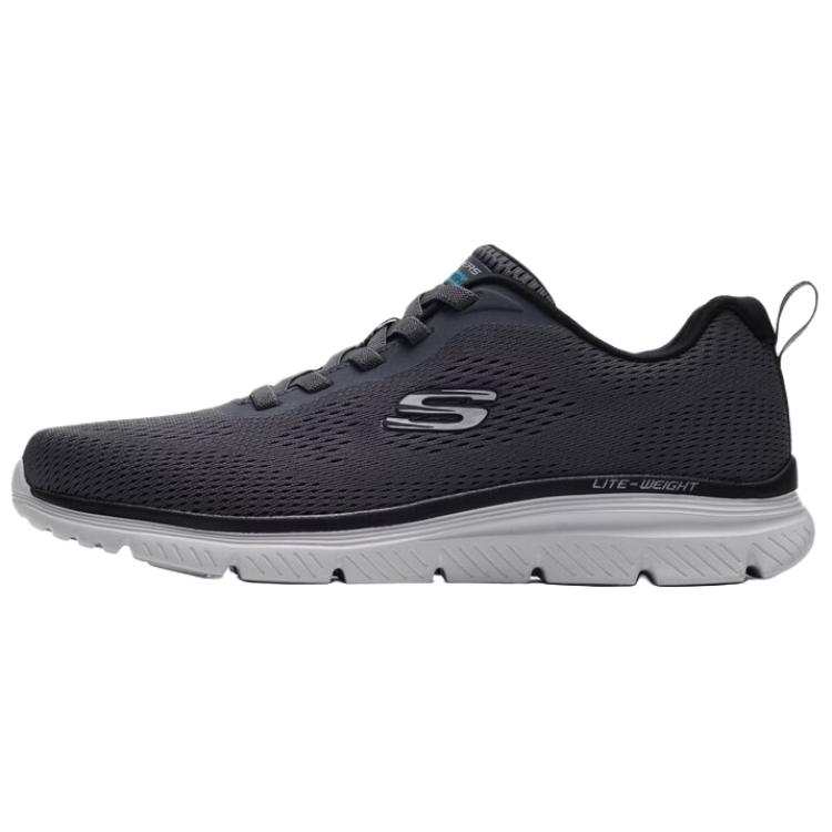 Skechers BURNS 2.0 Fabric Comfortable Breathable Abrasion Resistant Low top Casual Shoes Men's Gray