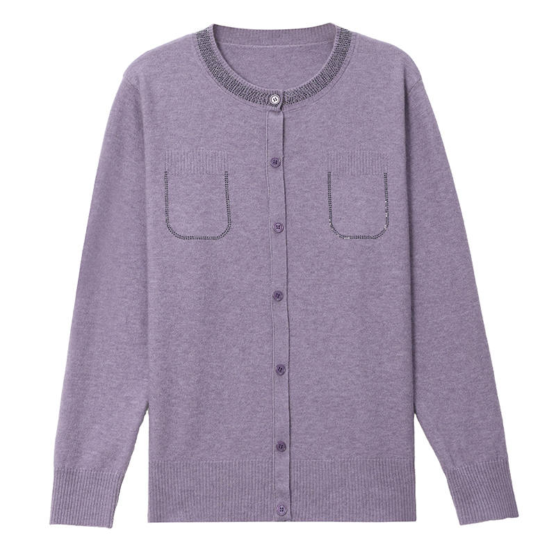 Hodo Knitwear Women's Crew Neck Moderate Cardigan