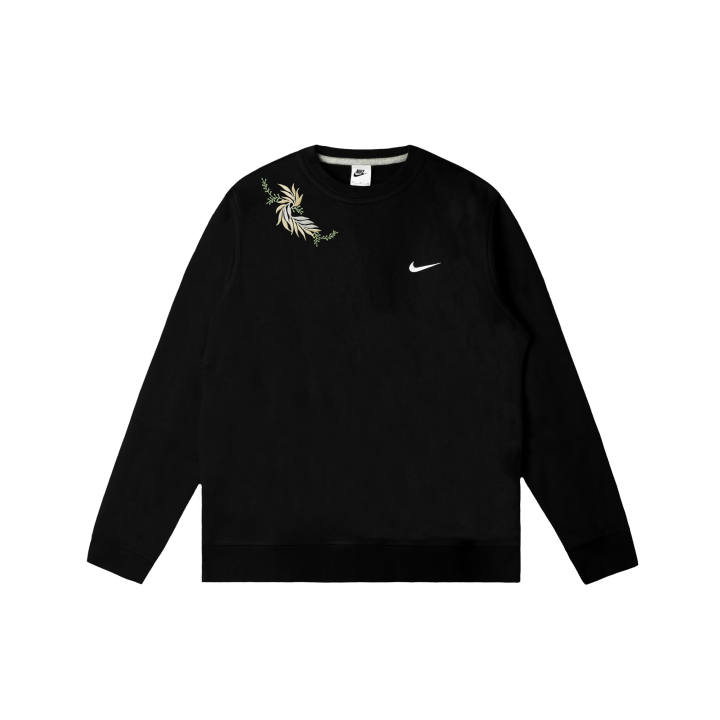 Nike Nike Club Sweatshirts Men's Black Crew Neck Moderate Regular
