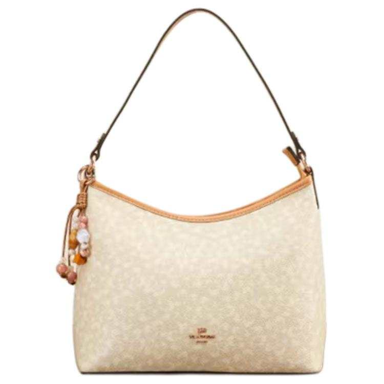 YEARCON PVC Artificial Leather Shoulder Bag Women's Apricot