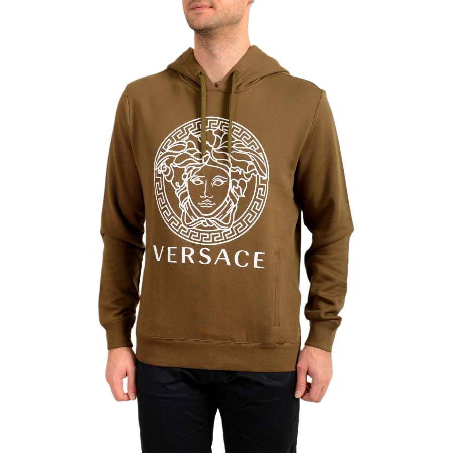 VERSACE Sweatshirts Men's Khaki Hooded Non Detachable Moderate Other