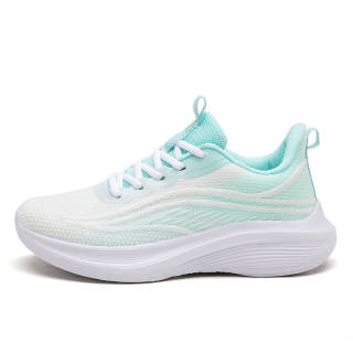 RUIKE Cushioning Breathable Height Increasing Low top Casual Running Shoes Women's White Green