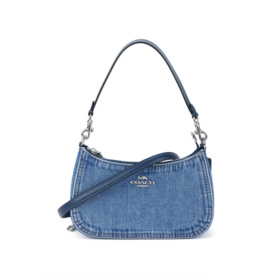 COACH COACH Teri Fabric Shoulder Bag Medium Women's Blue