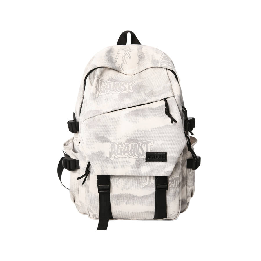 YALU YALU Nylon Backpack Regular Unisex White/Black/Red/Blue