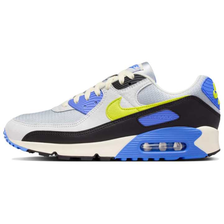 Nike Nike Air Max 90 Leather Running Shoes Unisex Gray Blue