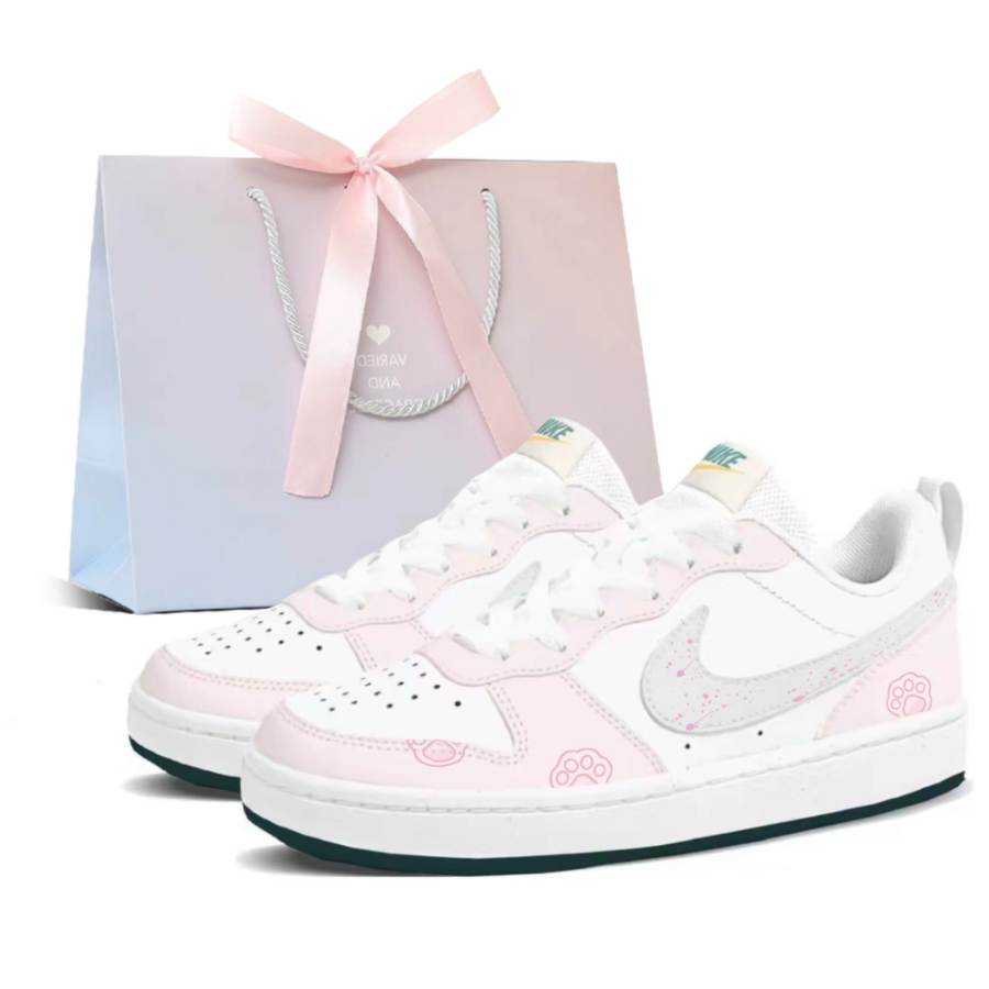 Nike Nike Court Borough Honey Cream Synthetic Leather, Leather Abrasion Resistant Slip Resistant Low top Skateboard Shoes