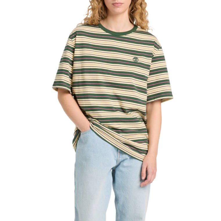 Timberland T Shirts Unisex Vegetable Green Crew Neck Moderate Straight Fit