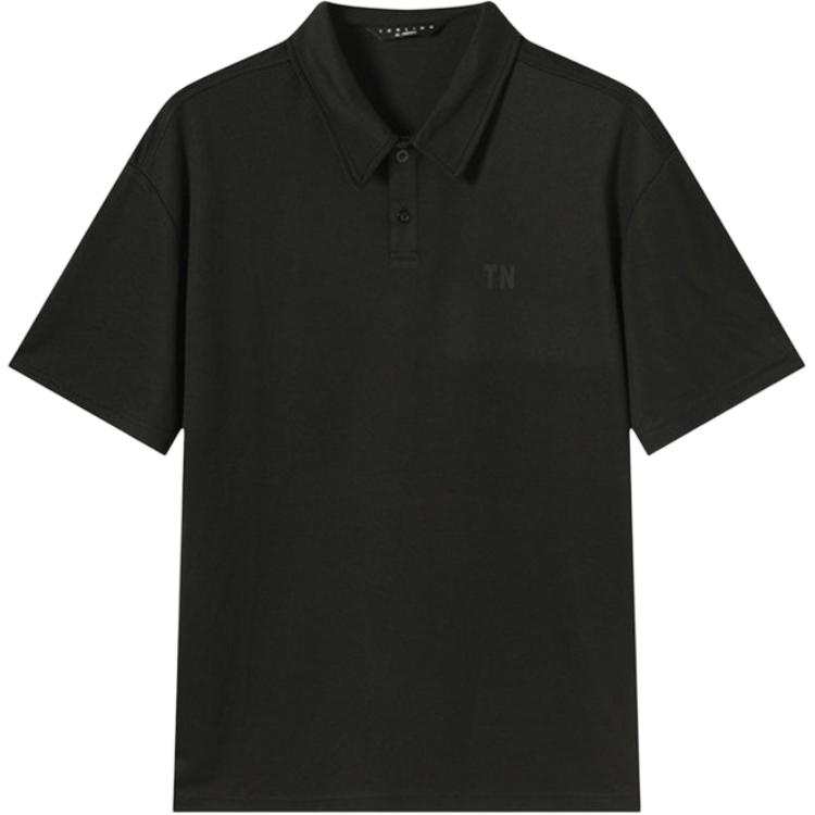 Tonlion Polo Shirts Men's Black Polo Collar Moderate Straight Fit
