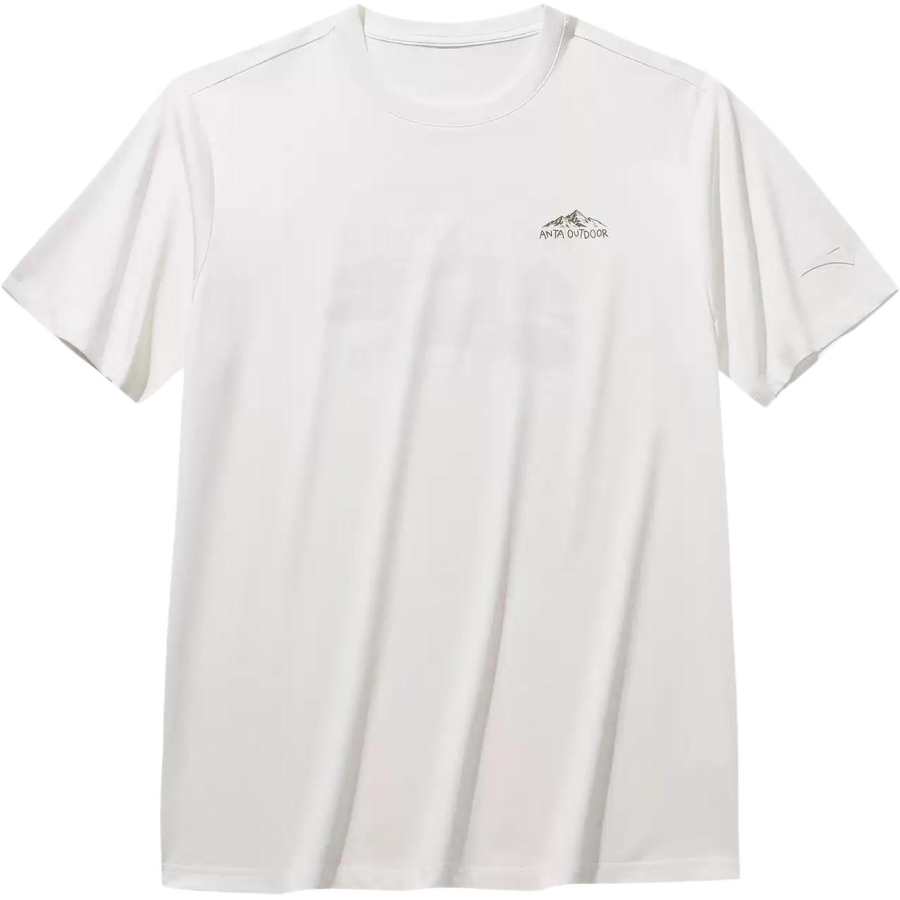 ANTA T Shirts Men's Coix Seeds White Crew Neck Moderate Straight Fit