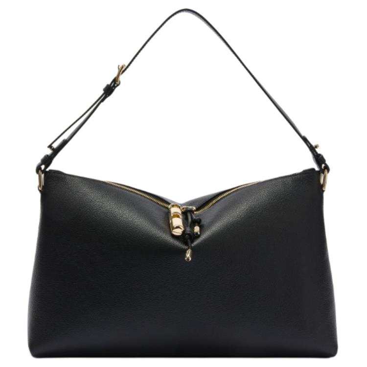 Furla Cow Leather Shoulder Bag Large Women's Black