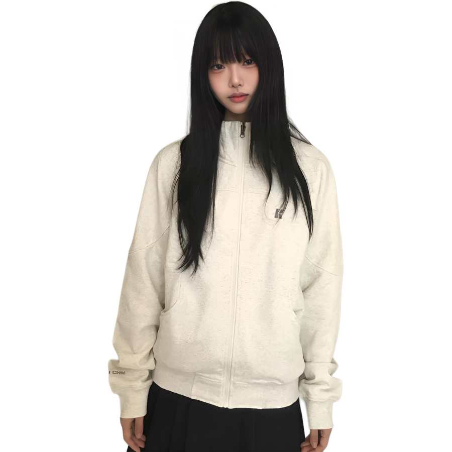 Cotton Gene Jackets Women's Heather Gray Stand Collar Thin Other