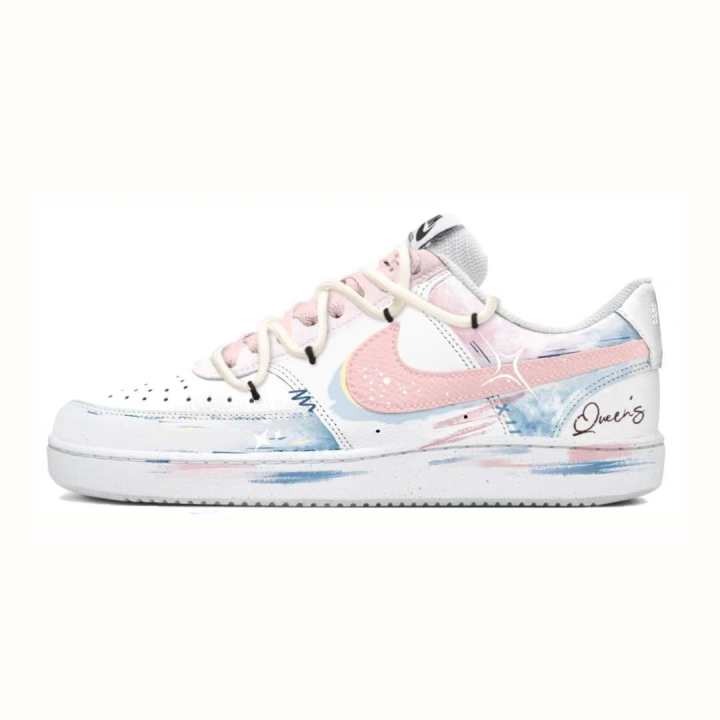 Nike Nike Court Vision 1 Spring Memory Abrasion Resistant Low top Skateboard Shoes Unisex Blue Pink