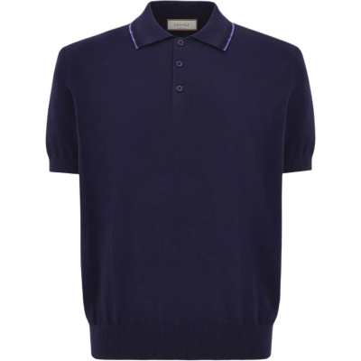 Canali piped polo shirt