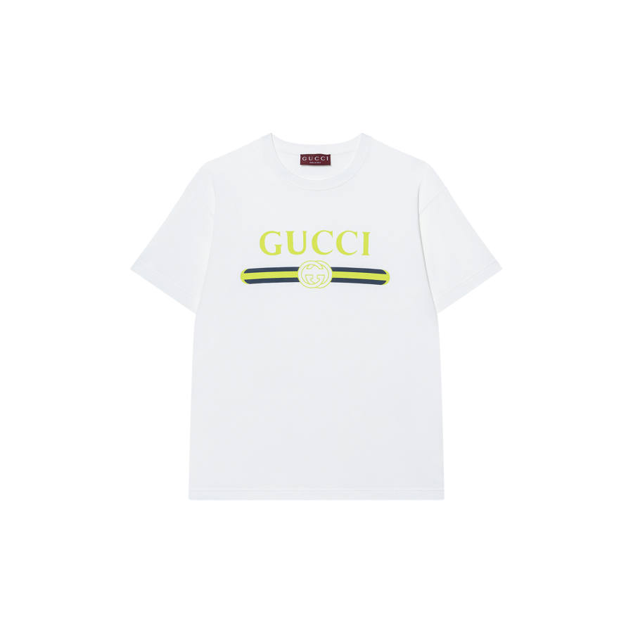 GUCCI Logo Printed Jersey T Shirt