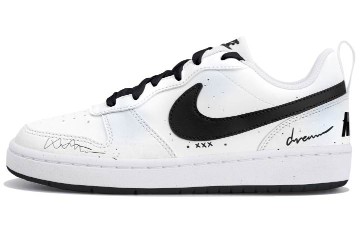 Nike Nike Court Low top Kids' Skateboarding Shoes Black White Teenagers
