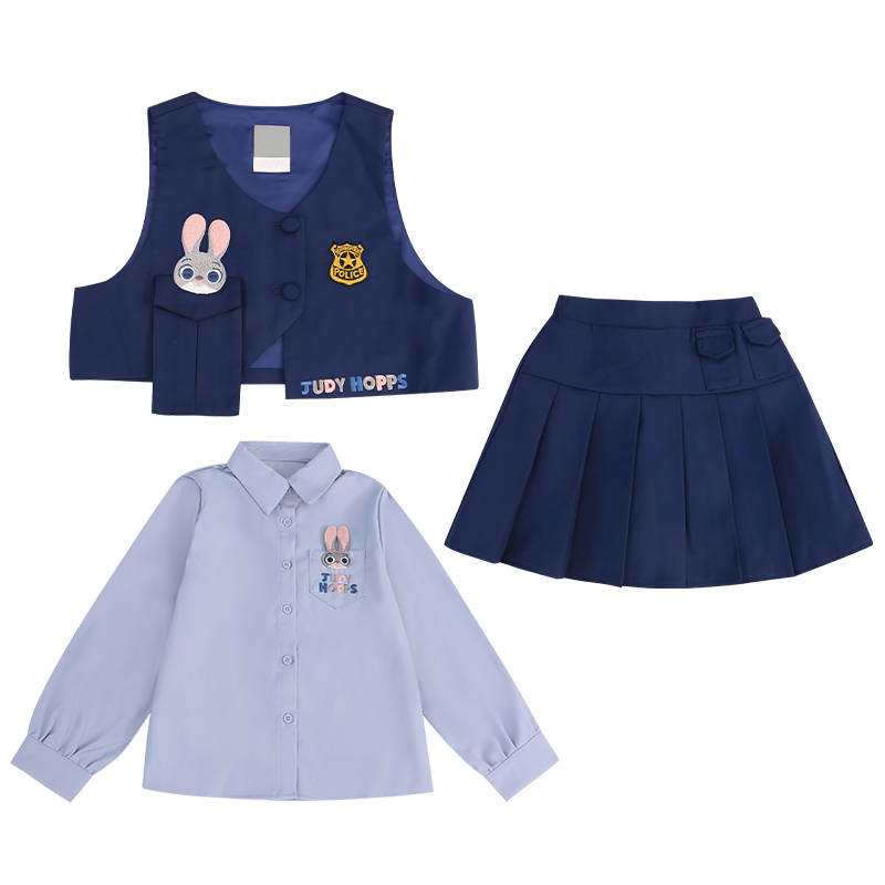 Disney Kids Two Piece Skirt Sets Lapel Moderate Short