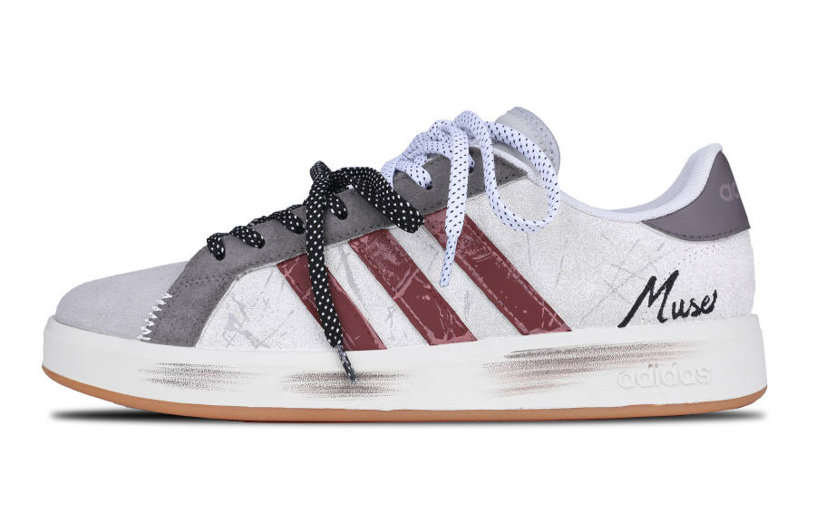 Adidas Adidas Grand Court Base 00s Memory Recall Suede Abrasion Resistant Slip Resistant Low top Skateboard Shoes Unisex