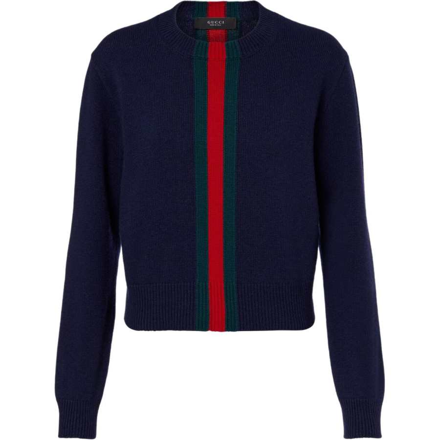 GUCCI Sweaters Women's Blue Crew Neck Moderate Other