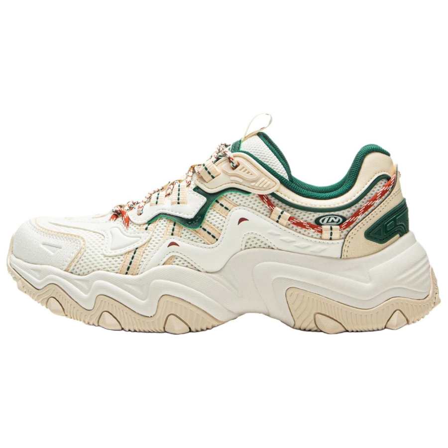 Li-Ning Li Ning Sports Life Collection Synthetic Leather Low top Chunky Sneakers Women's Ivory