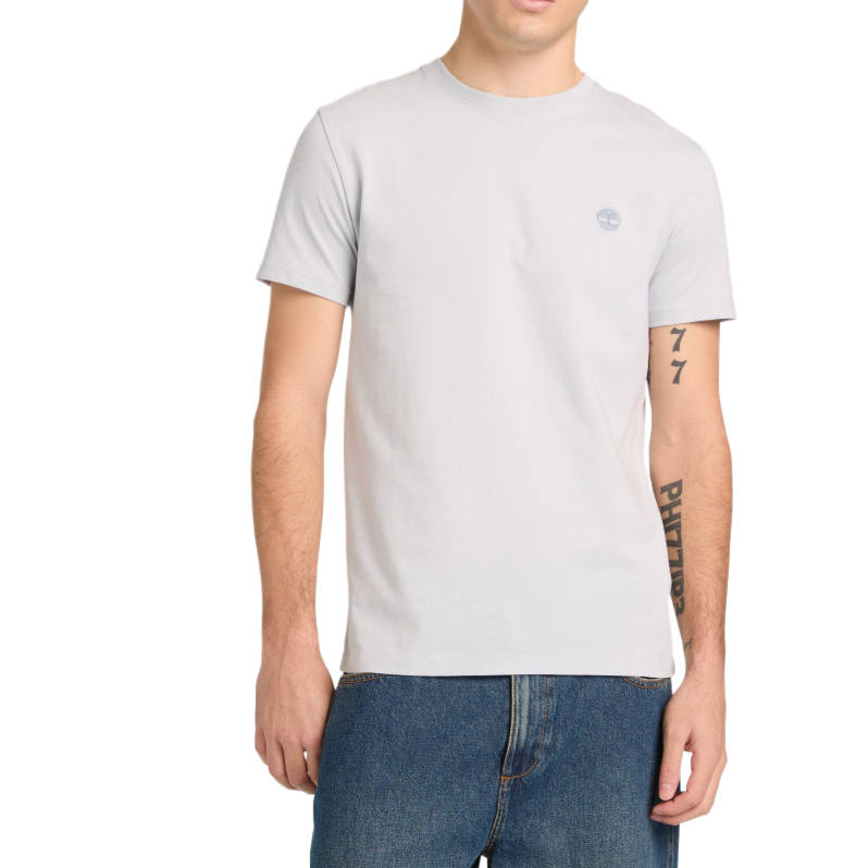 Timberland T Shirts Men's Gray Crew Neck Moderate Straight Fit