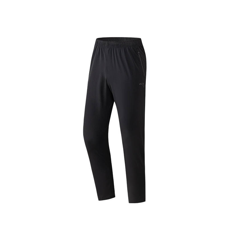 Anta Running Collection Knitted Fabric Sports Pants Men's Basic Black